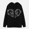 thorny heart knit hoodie urban edge & quirky style 3910