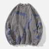 tie dye ripped hole knit sweater edgy & vibrant streetwear 1901