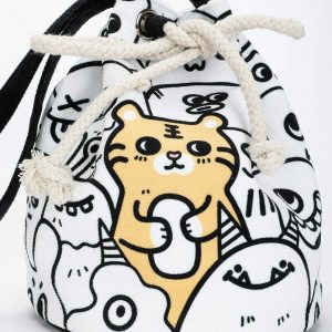tiger print canvas bag edgy & vibrant streetwear 7678