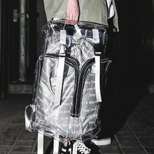 transparent pvc backpack with reflective detail youthful chic 1476