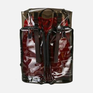 transparent pvc backpack with reflective detail youthful chic 7372