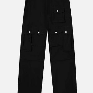 trendy button cargo pants multi pocket urban fit 6338