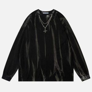 trendy chain tie dye sweatshirt   urban chic streetwear 4555