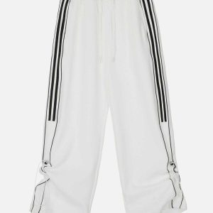 trendy drawstring stripe sweatpants   urban chic comfort 7747