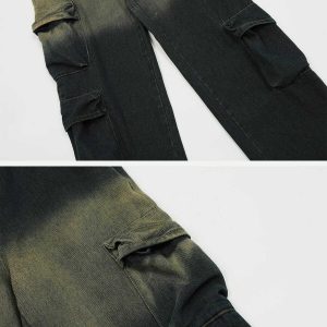 trendy gradient jeans multi pocket & straight leg fit 6163