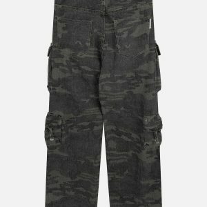 trendy multi pocket camo cargo pants urban appeal 5857