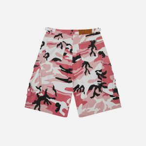 trendy multi pocket camo shorts urban & youthful appeal 3737