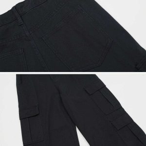 trendy multi pocket cargo pants solid & urban fit 1515