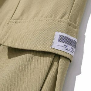 trendy multi pocket cargo pants wide leg urban fit 4001