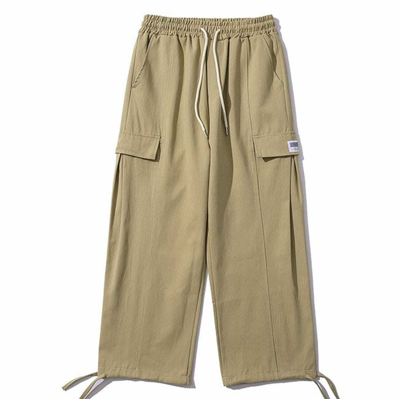 trendy multi pocket cargo pants wide leg urban fit 5431