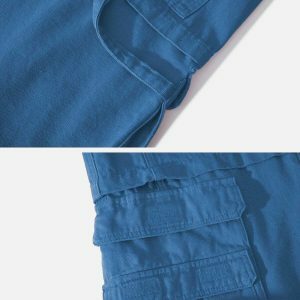 trendy multi pocket jeans patchwork & straight leg fit 5658