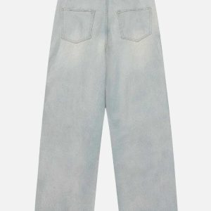 trendy multi pocket jeans sleek straight leg design 6557