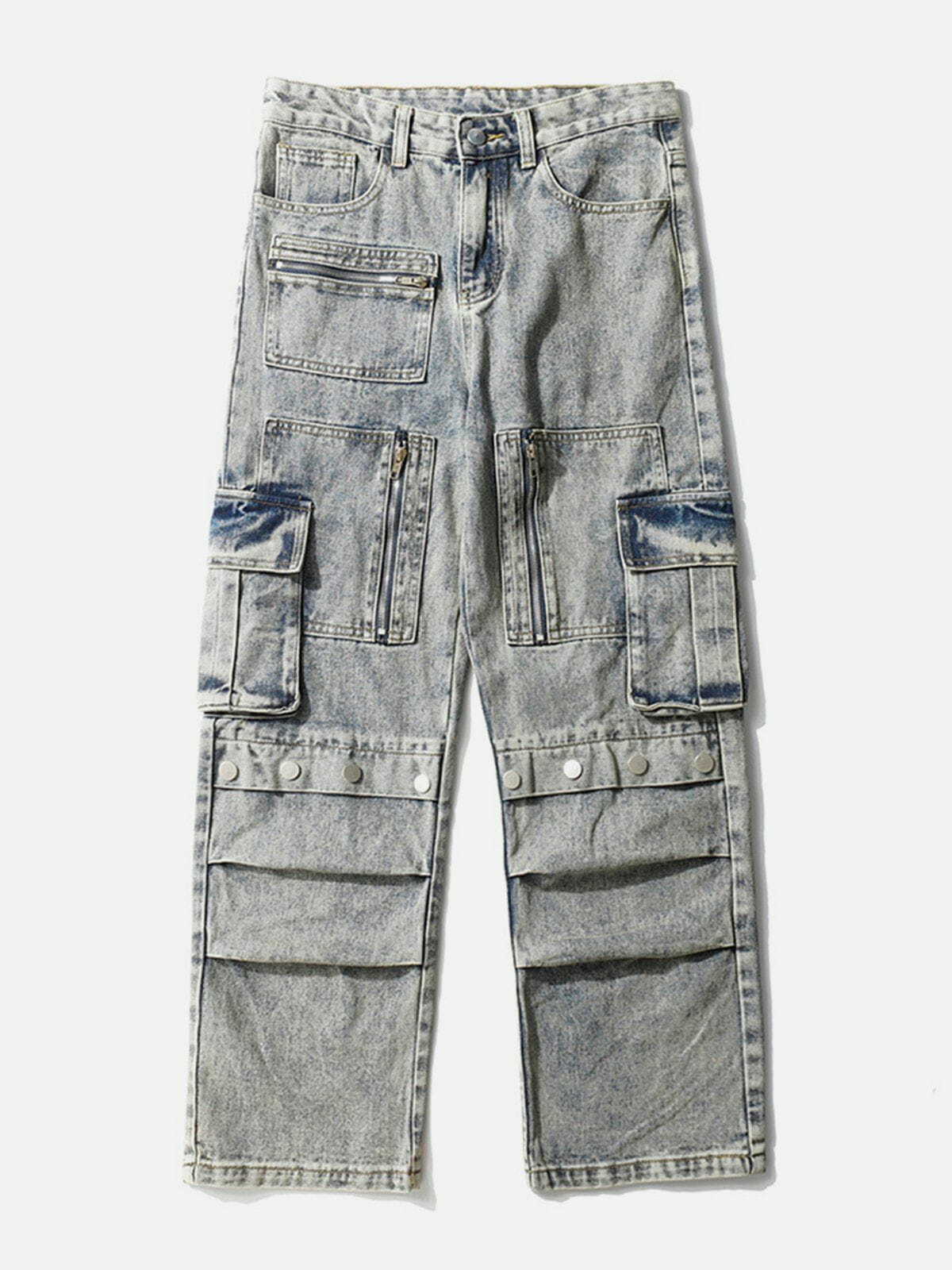 trendy multi pocket jeans straight leg urban appeal 2483