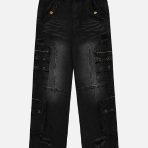 trendy multi pocket jeans straight leg urban appeal 3430