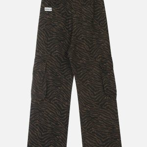 trendy multi pocket leopard jeans urban chic appeal 5866