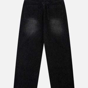 trendy multi stripe patchwork jeans   urban chic fit 5230