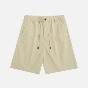 trendy solid cargo shorts with drawstring   urban chic 1395