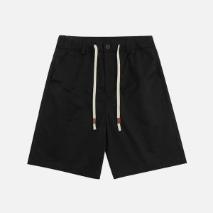 trendy solid cargo shorts with drawstring   urban chic 1609