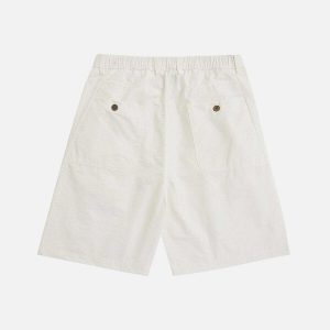 trendy solid cargo shorts with drawstring   urban chic 7792