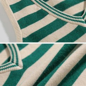 trendy striped sweater vest color block urban appeal 6196