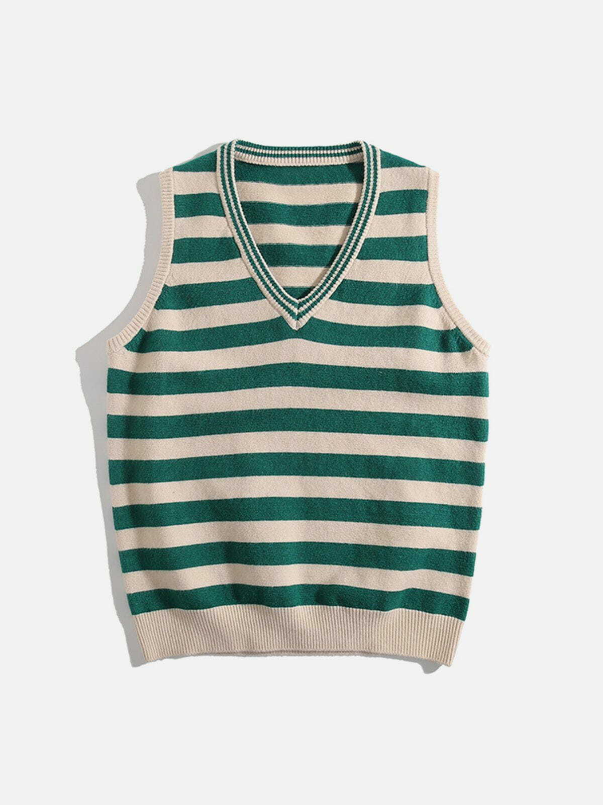 trendy striped sweater vest color block urban appeal 7476