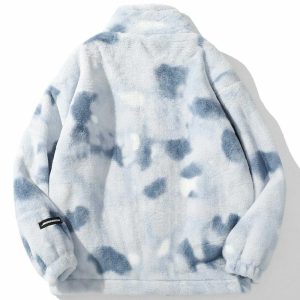 trendy tie dye sherpa coat winter warmth & style 6082