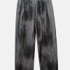 trendy tie dye sweatpants with bold letter print 8581