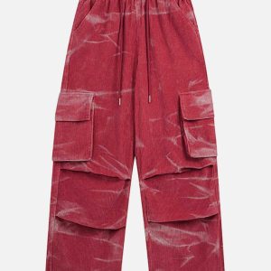 trendy washed dip dye corduroy pants urban chic 4506