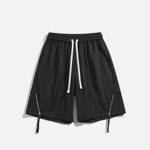 trendy zip up drawstring shorts youthful urban appeal 3500