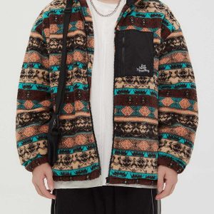 tribal pattern coat vintage winter style iconic & warm 4324