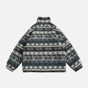 tribal pattern coat vintage winter style iconic & warm 6664