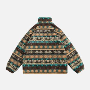 tribal pattern coat vintage winter style iconic & warm 7338