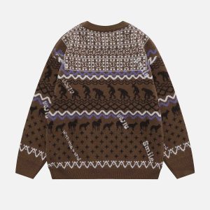 tribal retro sweater iconic knitted design 6912