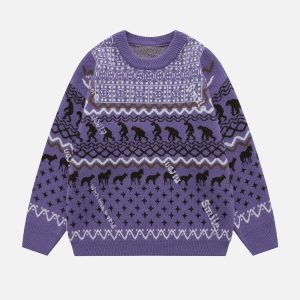 tribal retro sweater iconic knitted design 7420
