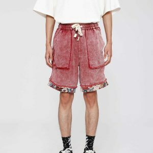 tribe culture washed jorts   edgy & youthful streetwear 6317