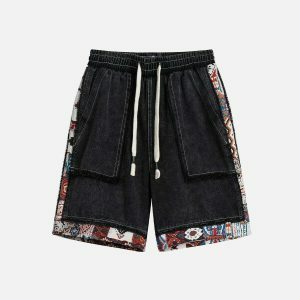 tribe culture washed jorts   edgy & youthful streetwear 7466