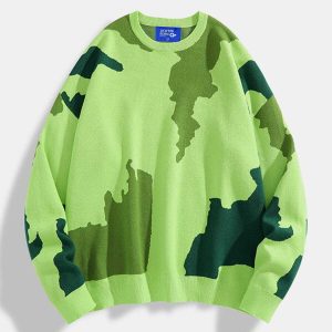urban camo block sweater   edgy & trending streetwear 2159