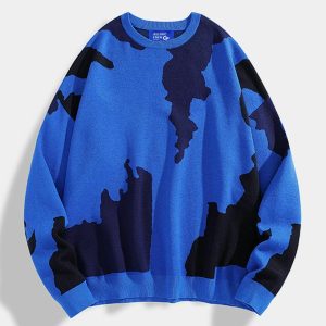 urban camo block sweater   edgy & trending streetwear 7114