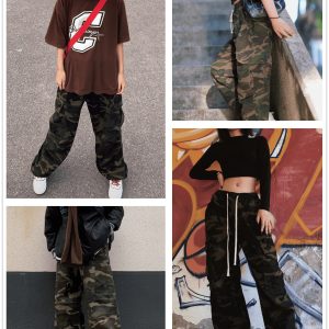 urban camo cargo pants   edgy baggy fit & trendy style 7539