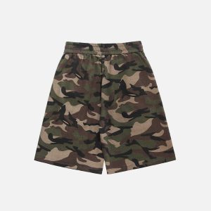 urban camo drawstring shorts sleek & trendy design 7540