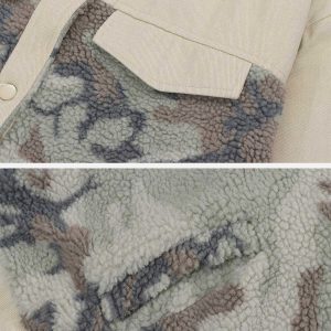 urban camo stitch sherpa coat   exclusive & cozy design 7394