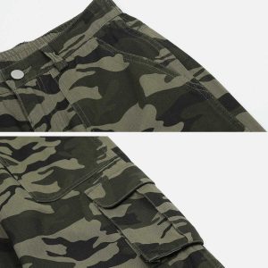 urban camo trousers with sleek slit design youthful edge 4591
