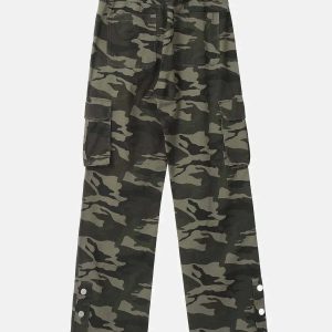 urban camo trousers with sleek slit design youthful edge 7157