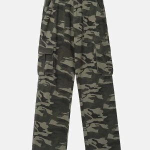 urban camo trousers with sleek slit design youthful edge 7753