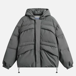urban chic detachable hood coat   sleek & trendy design 6752