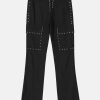 urban chic large pocket stud pants   sleek & edgy design 1939