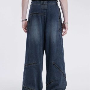urban chic multi zipper jeans   trendy y2k aesthetic 4953