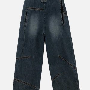 urban chic multi zipper jeans   trendy y2k aesthetic 5377