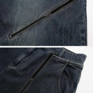 urban chic multi zipper jeans   trendy y2k aesthetic 6078