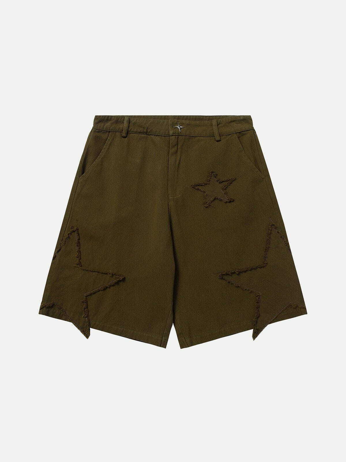 urban chic raw edge star cargo shorts   trendy & bold 2818